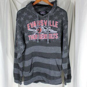 J America Evansville Thunderbolts Hockey Pullover Hoodie - Size M